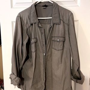 Torrid grey button down shirt | 2X
